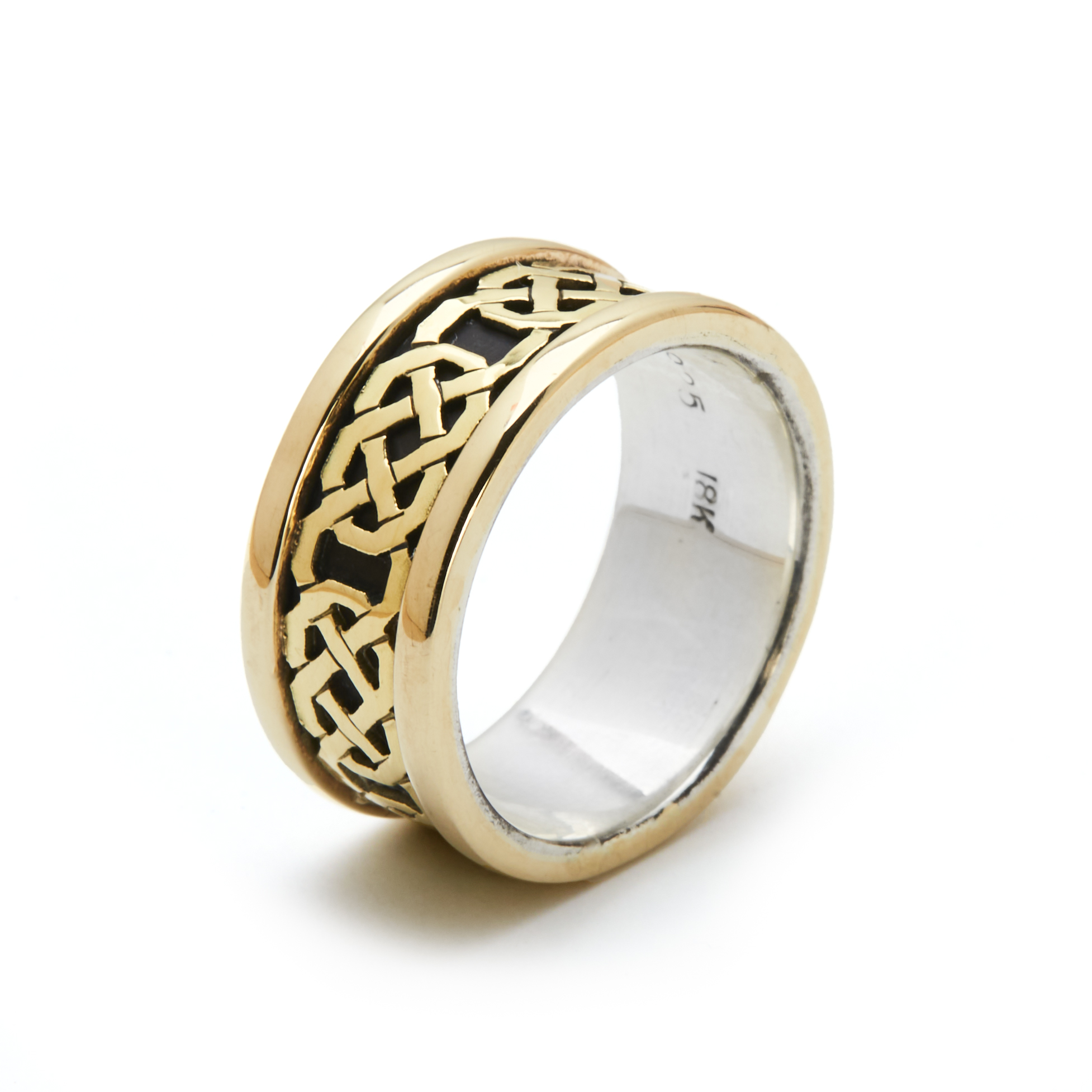 Shannon Wedding Ring in 18K Yellow Gold & Sterling Silver